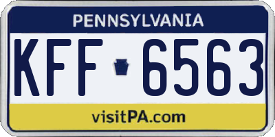 PA license plate KFF6563