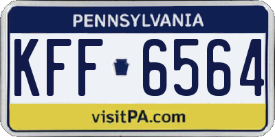 PA license plate KFF6564