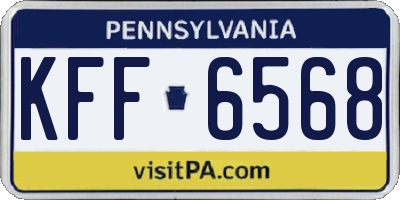PA license plate KFF6568