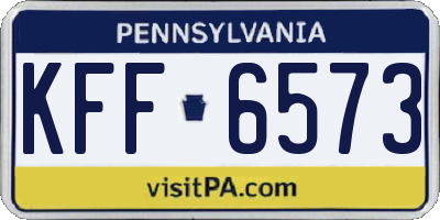 PA license plate KFF6573