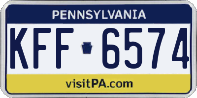PA license plate KFF6574
