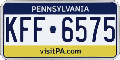 PA license plate KFF6575
