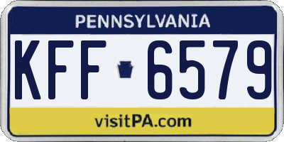 PA license plate KFF6579