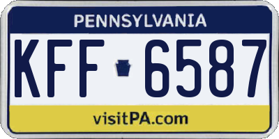 PA license plate KFF6587