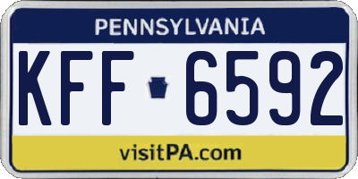 PA license plate KFF6592