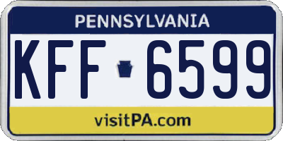 PA license plate KFF6599