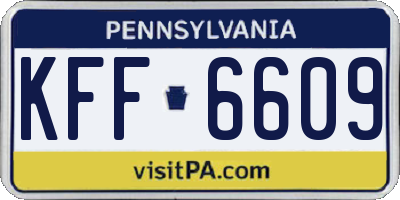 PA license plate KFF6609