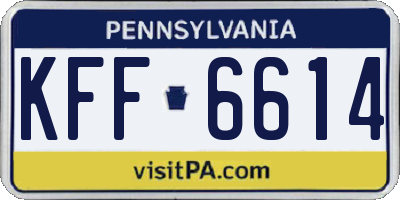 PA license plate KFF6614