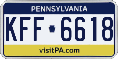 PA license plate KFF6618