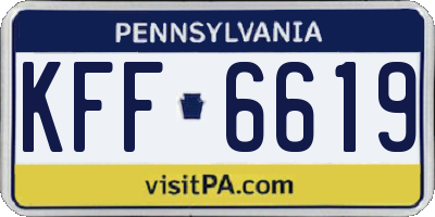 PA license plate KFF6619