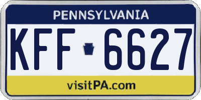 PA license plate KFF6627