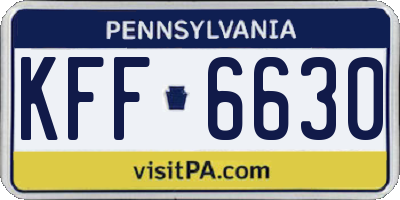 PA license plate KFF6630