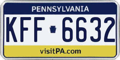 PA license plate KFF6632