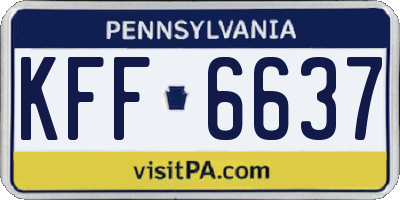 PA license plate KFF6637