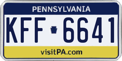 PA license plate KFF6641