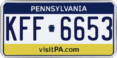 PA license plate KFF6653