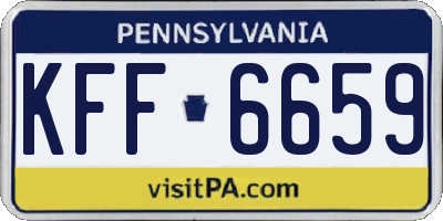 PA license plate KFF6659