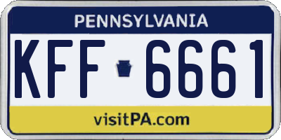PA license plate KFF6661