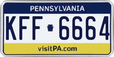 PA license plate KFF6664