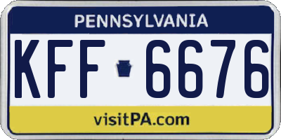 PA license plate KFF6676