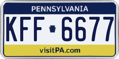 PA license plate KFF6677