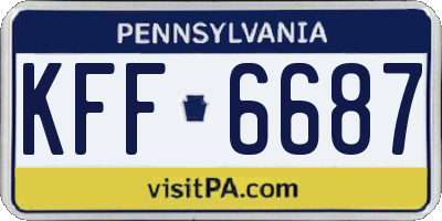 PA license plate KFF6687