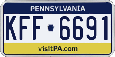 PA license plate KFF6691