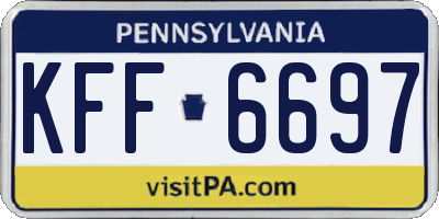 PA license plate KFF6697