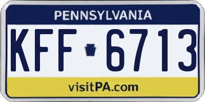 PA license plate KFF6713