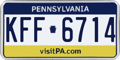 PA license plate KFF6714