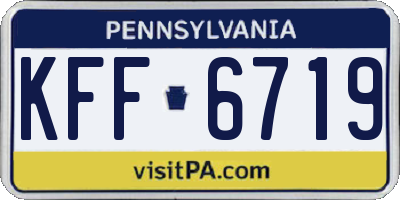 PA license plate KFF6719
