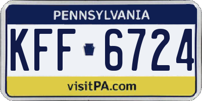 PA license plate KFF6724