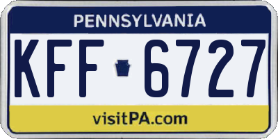 PA license plate KFF6727