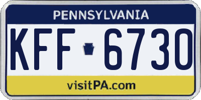 PA license plate KFF6730