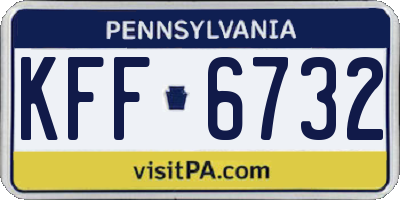 PA license plate KFF6732