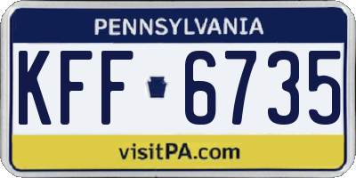PA license plate KFF6735