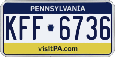 PA license plate KFF6736