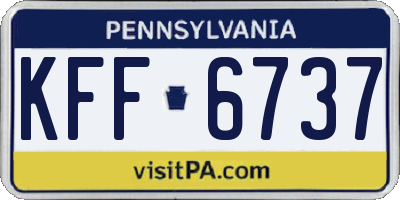 PA license plate KFF6737