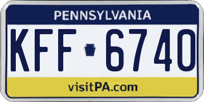 PA license plate KFF6740