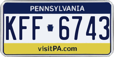 PA license plate KFF6743