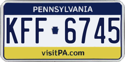 PA license plate KFF6745