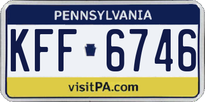 PA license plate KFF6746