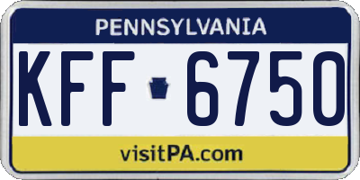PA license plate KFF6750