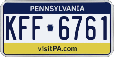 PA license plate KFF6761