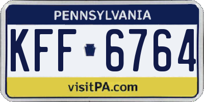 PA license plate KFF6764