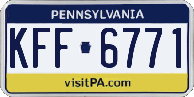PA license plate KFF6771