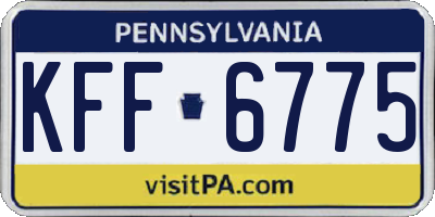 PA license plate KFF6775