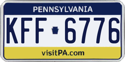 PA license plate KFF6776