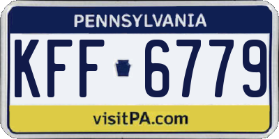 PA license plate KFF6779