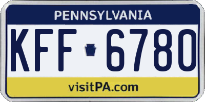 PA license plate KFF6780